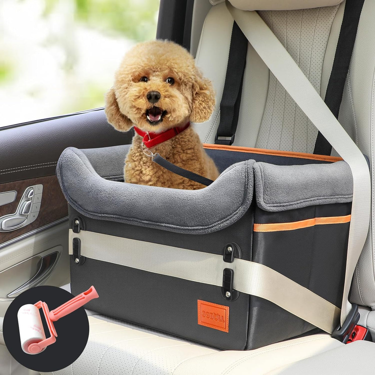 Dog Car Seat - Small Dogs Waterproof Booster Clip-On Harness and Thick Memory Foam Padding Pet Travel Bed Small Dog Car Seat Cover (Black, Small)