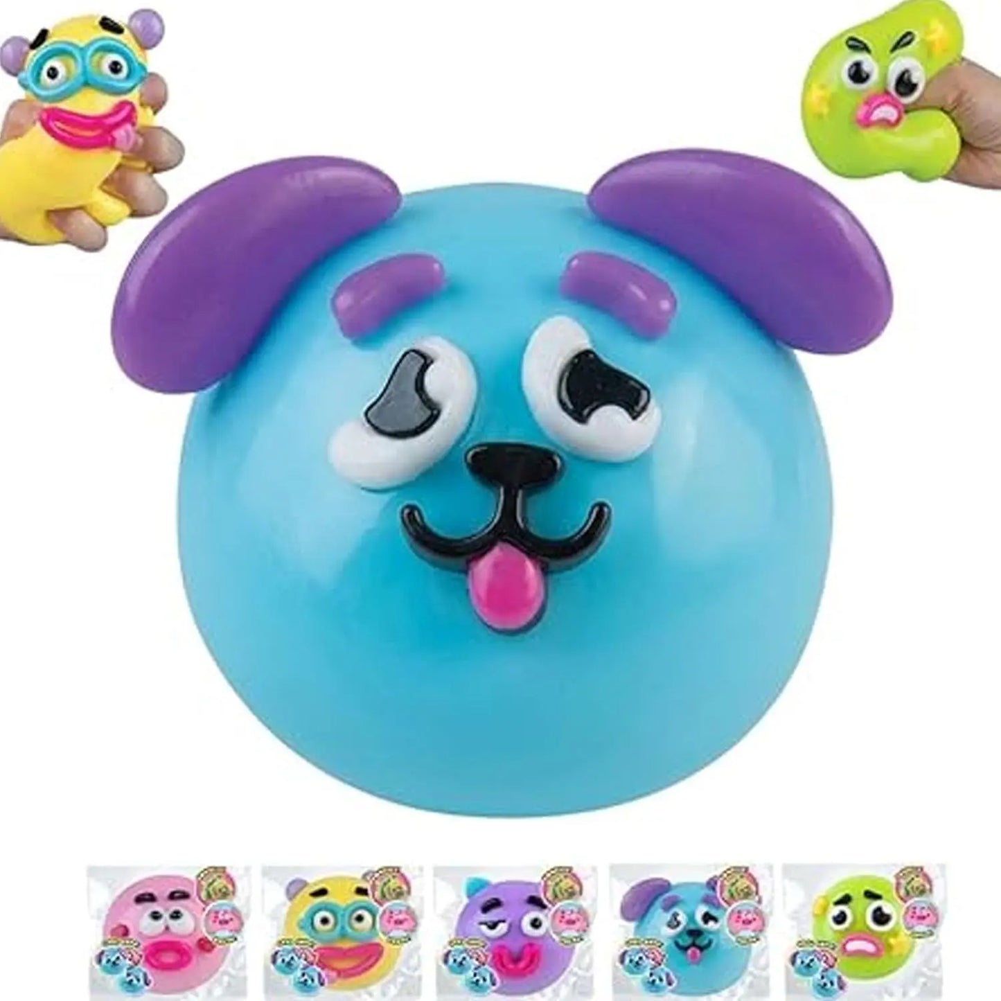 NEW Smushers Squishy Cutie Toy ,Funny Face Curiosities Dog Face Swap Squishy Soft Moldable Multisensory Stress Relief for Anxiety Safe Maltose Material Portable Sensory Decompression Party Favors