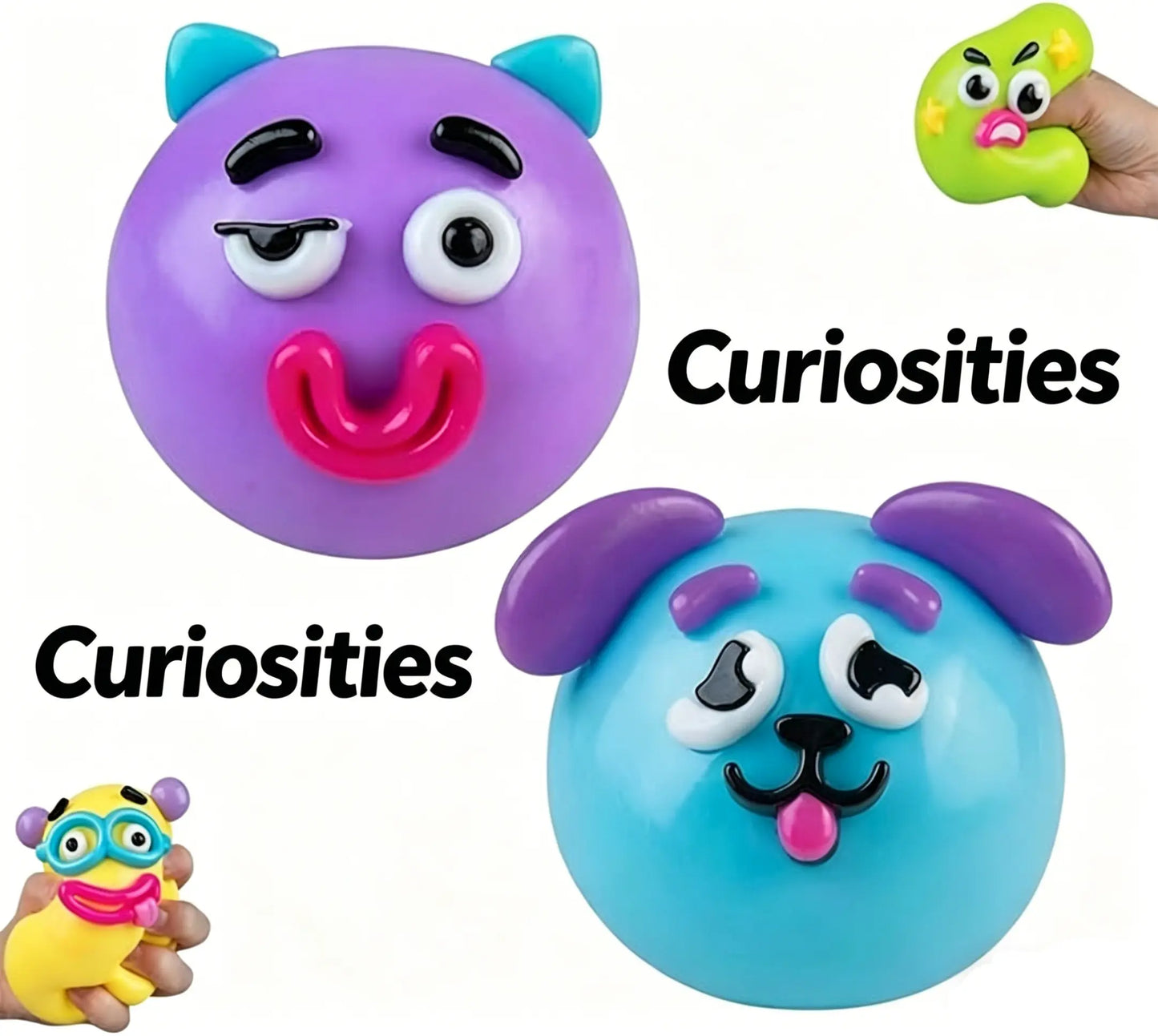 NEW Smushers Squishy Cutie Toy ,Funny Face Curiosities Dog Face Swap Squishy Soft Moldable Multisensory Stress Relief for Anxiety Safe Maltose Material Portable Sensory Decompression Party Favors