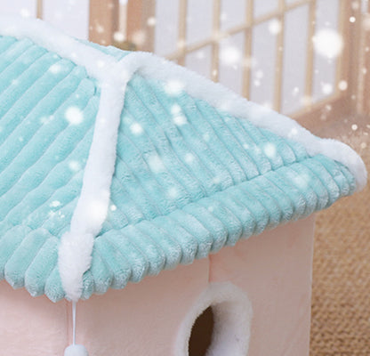 Cat House Removable and Washable Cat Bed Pet Supplies Enclosed Cat House Villa