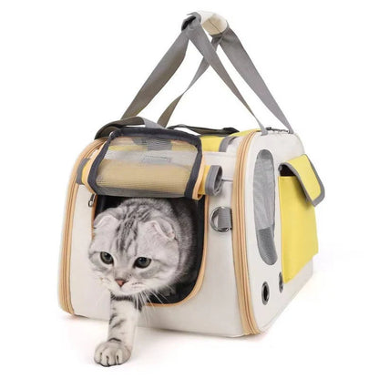 Airline Approved Pet Carrier for Cats and Small Dogs – Comfortable, Spacious, and Breathable Design with Adjustable Shoulder Strap