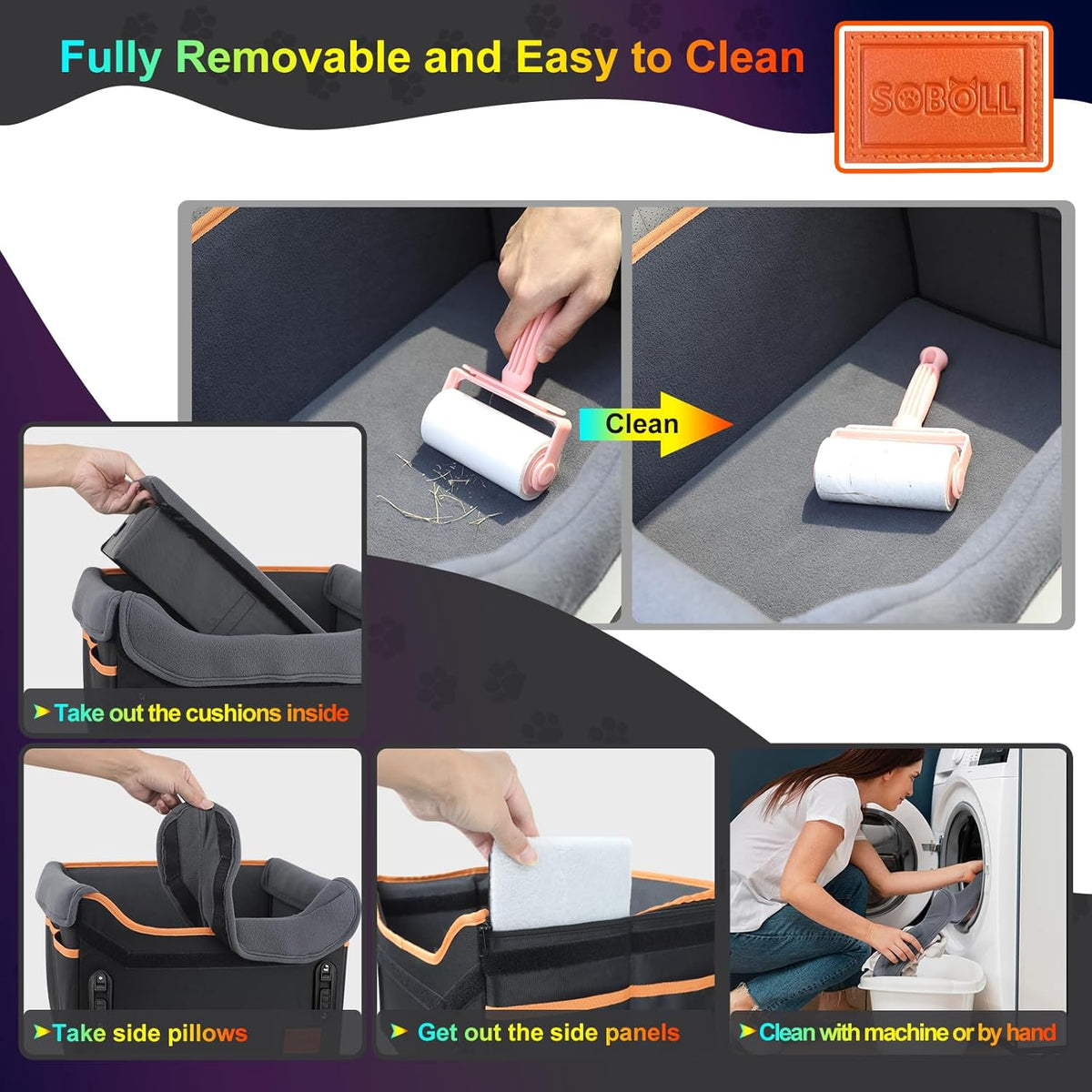 Dog Car Seat - Small Dogs Waterproof Booster Clip-On Harness and Thick Memory Foam Padding Pet Travel Bed Small Dog Car Seat Cover (Black, Small)