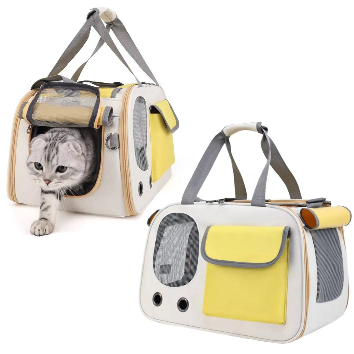 Airline Approved Pet Carrier for Cats and Small Dogs – Comfortable, Spacious, and Breathable Design with Adjustable Shoulder Strap