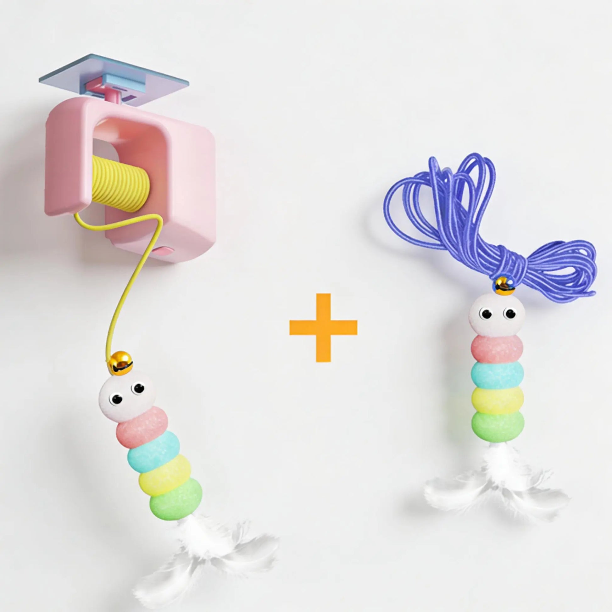 Interactive Cat Toys, Echargeable Hangingdoor Cat Toy with Replacement Toy and Elastic Rope, Automatic Electric Flying Feather Cat Toy for Chase Exercise Enrichment Stimulation, Durable Safe Hanging Toy for Bored Kittens Adult Multi Cat Households Teaser