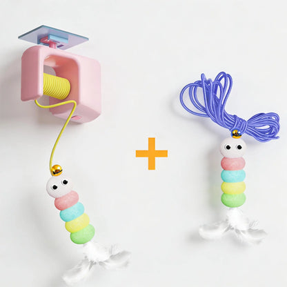 Interactive Cat Toys, Echargeable Hangingdoor Cat Toy with Replacement Toy and Elastic Rope, Automatic Electric Flying Feather Cat Toy for Chase Exercise Enrichment Stimulation, Durable Safe Hanging Toy for Bored Kittens Adult Multi Cat Households Teaser
